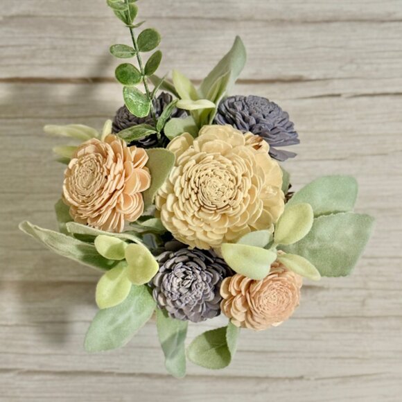 Sola Wood Floral Arrangement in Hand-Painted Personalized Mason Jar - Picture 4 of 8